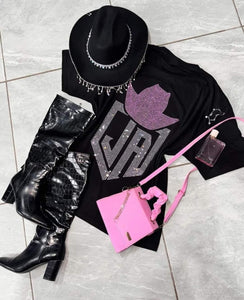 JA rhinestone tee