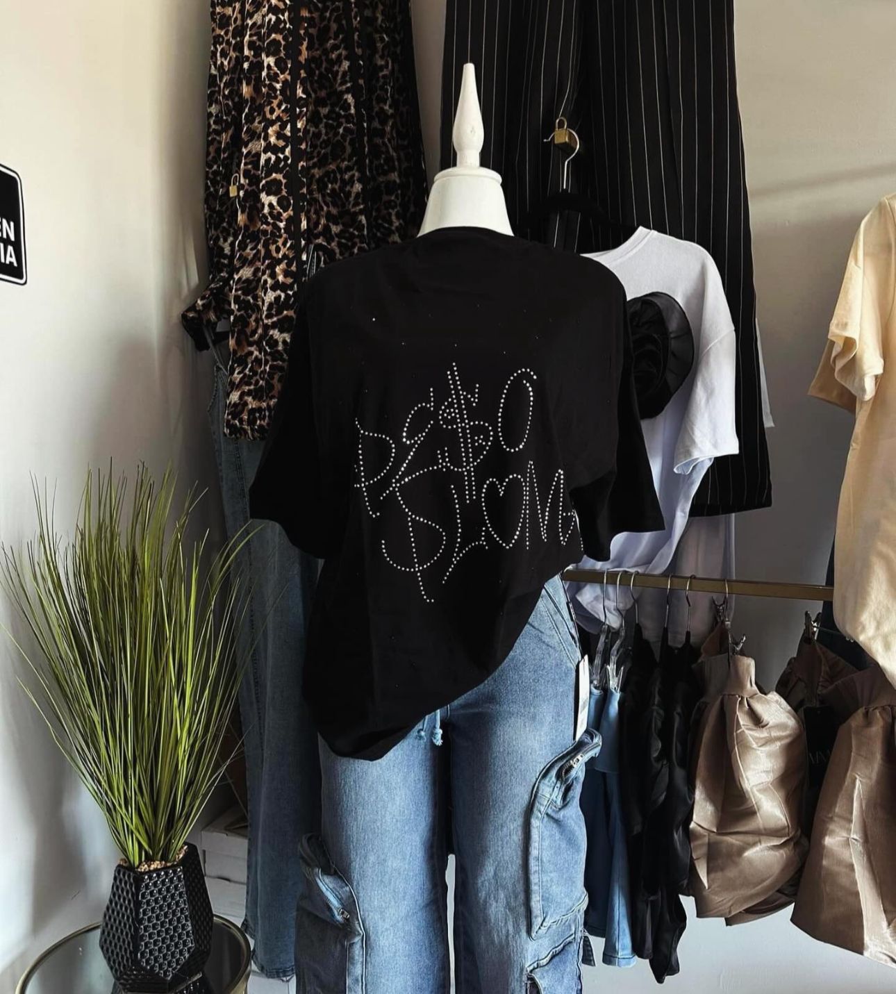 Peso Pluma rhinestone oversize tee
