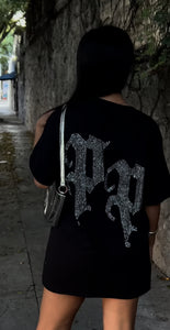 PP rhinestone oversize tee