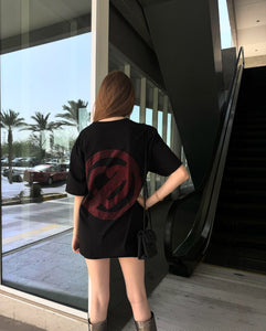 PNTE oversize rhinestone tee