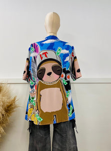CT sloth button up