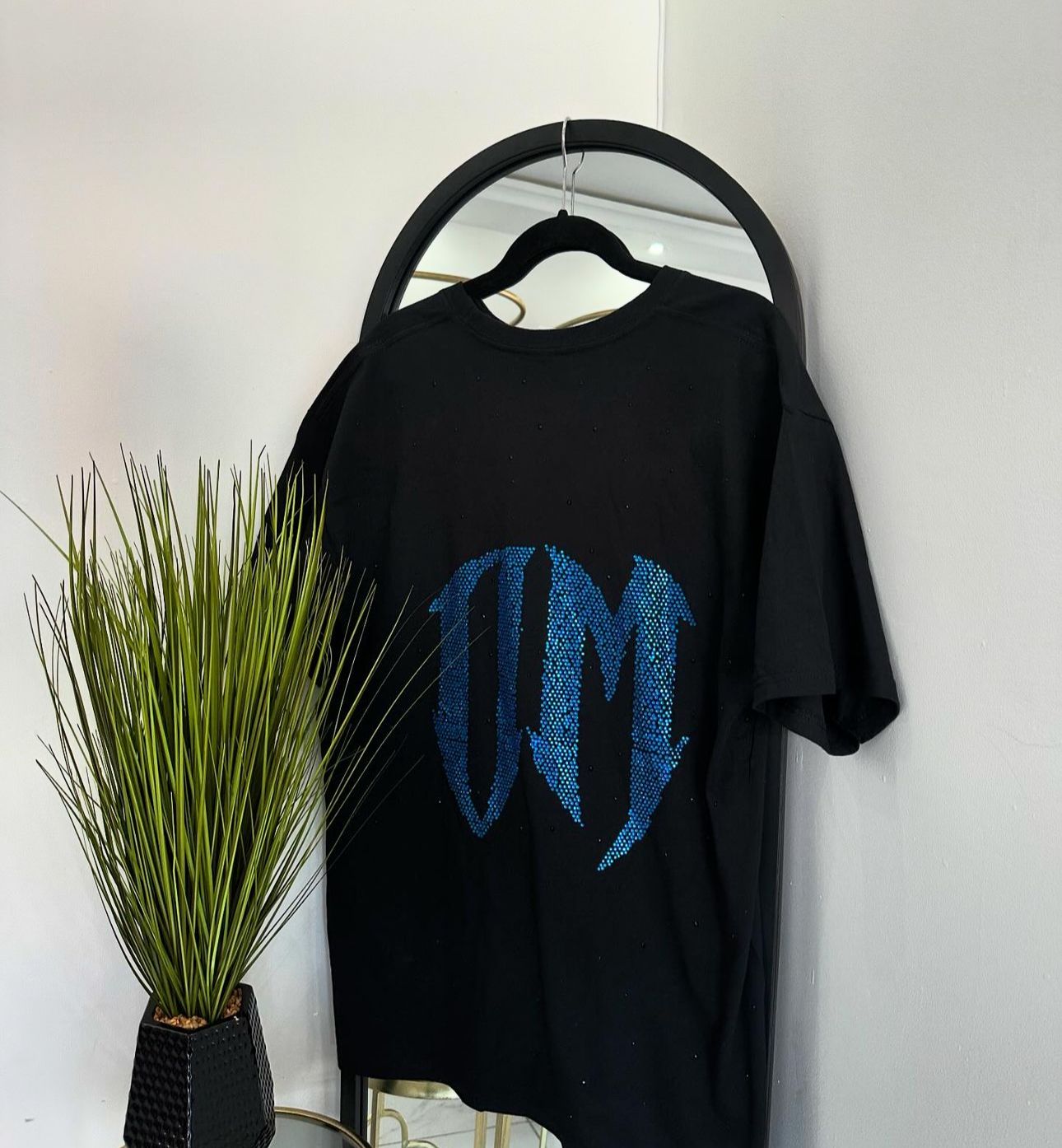 OM rhinestone oversize Tee