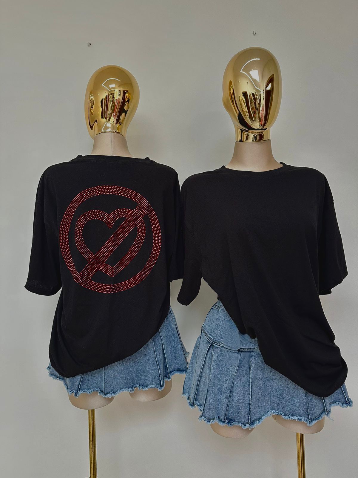 PNTE oversize rhinestone tee