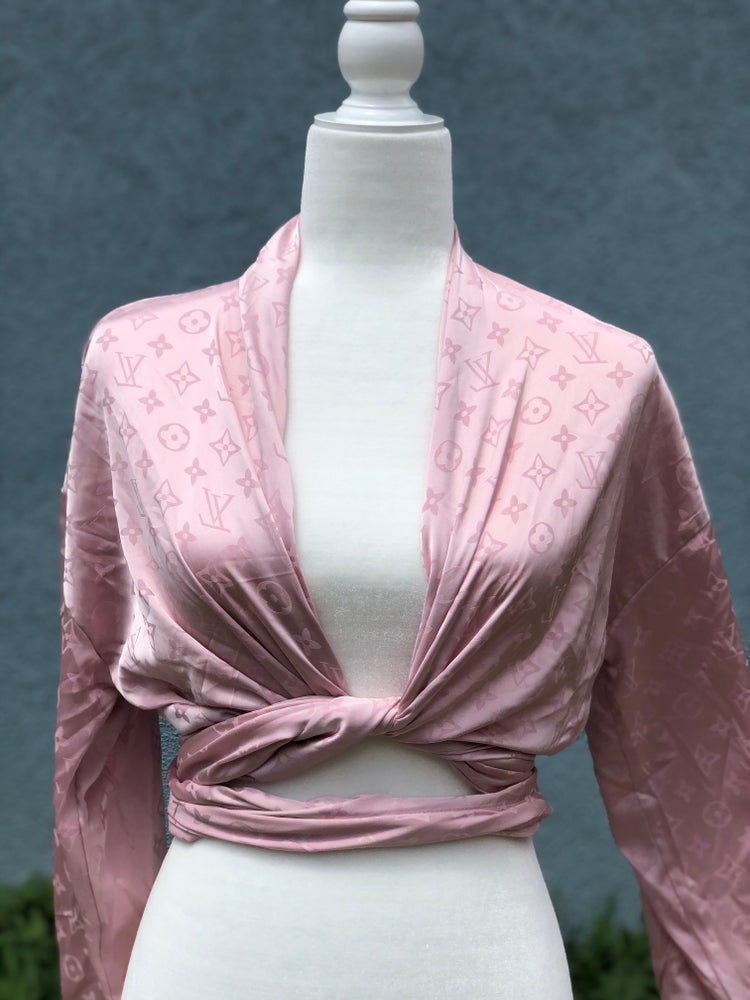 Pink lux wrap blouse
