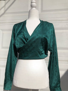 Lux Emerald Wrap Top